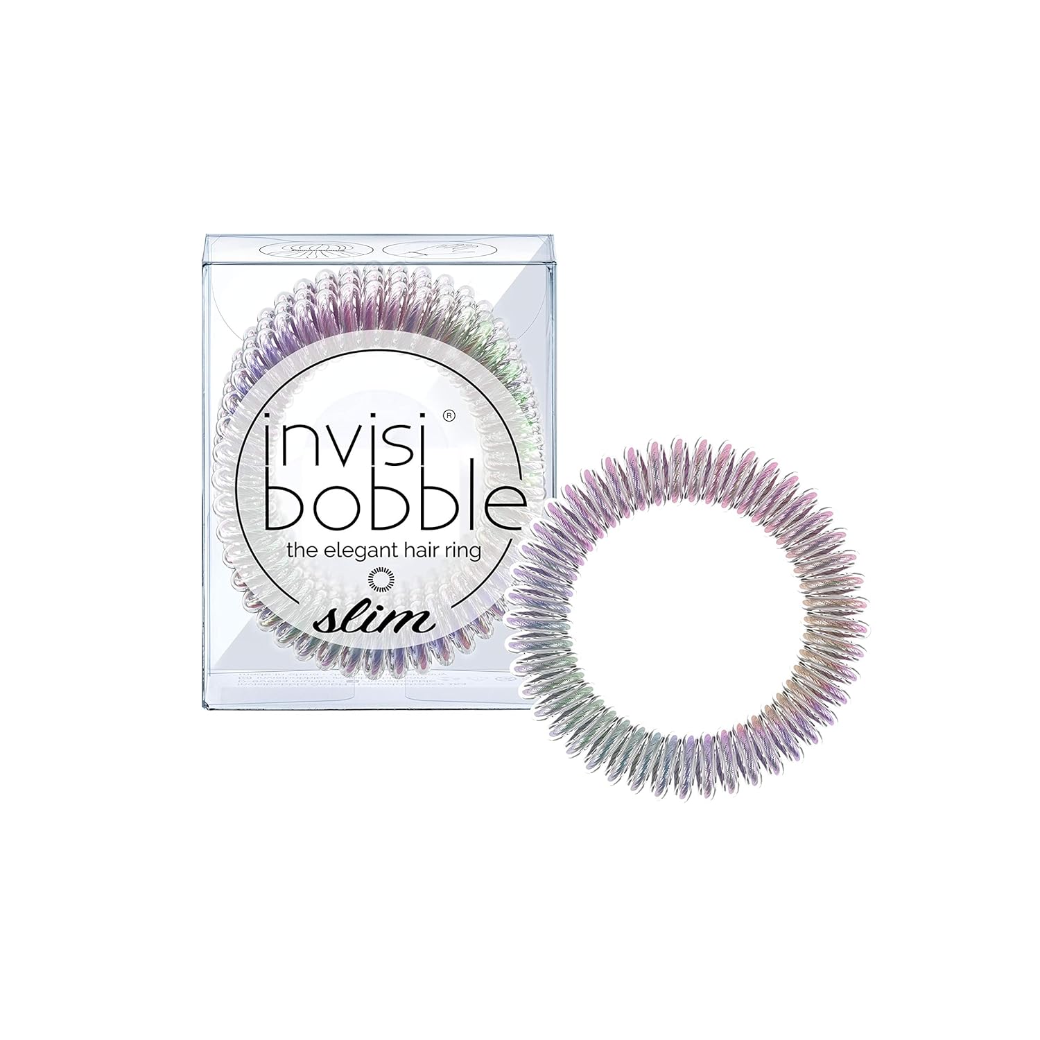 invisibobble SLIM Traceless Spiral Hair Ties Pack of 3, Vanity Fairy Strong