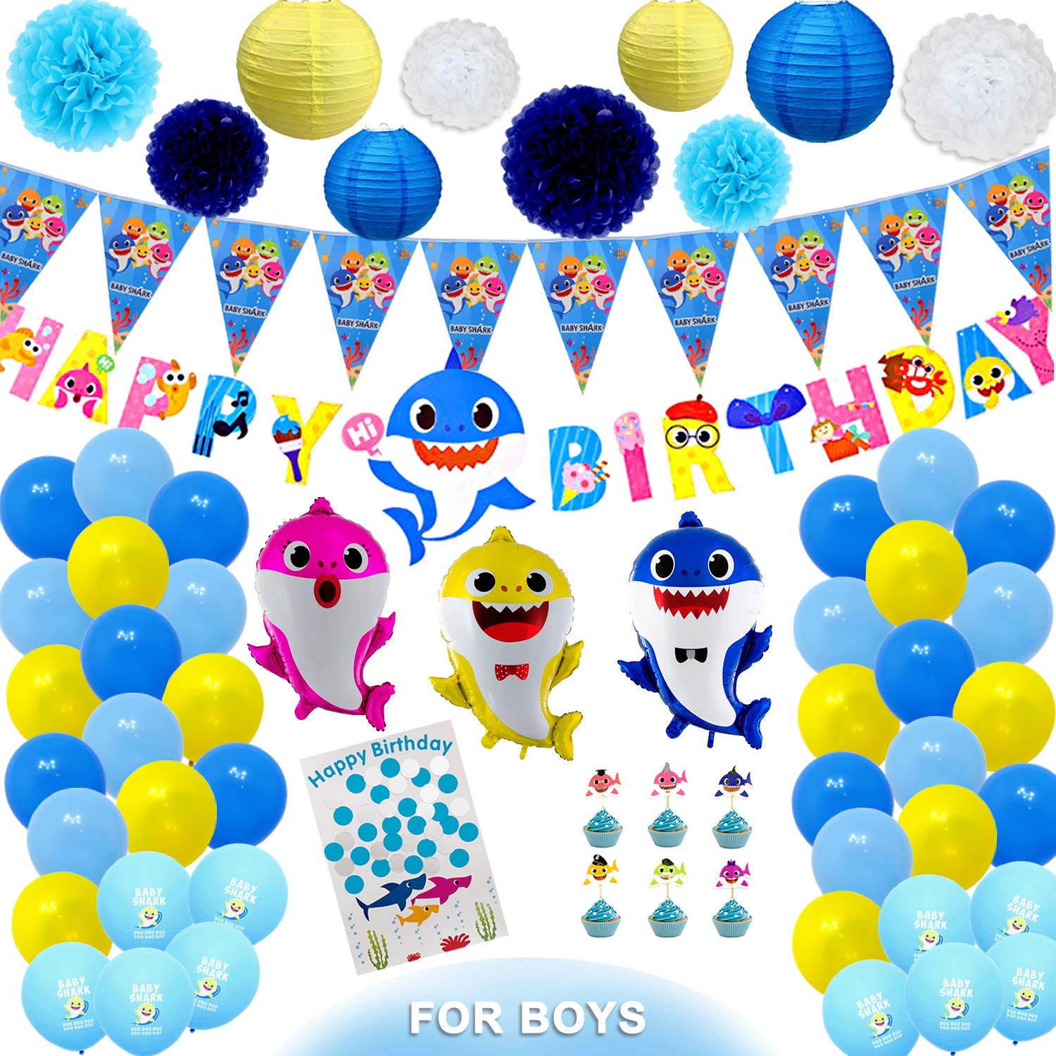 Buy 164 Pieces Baby Shark Party Supplies Baby Shark Birthday