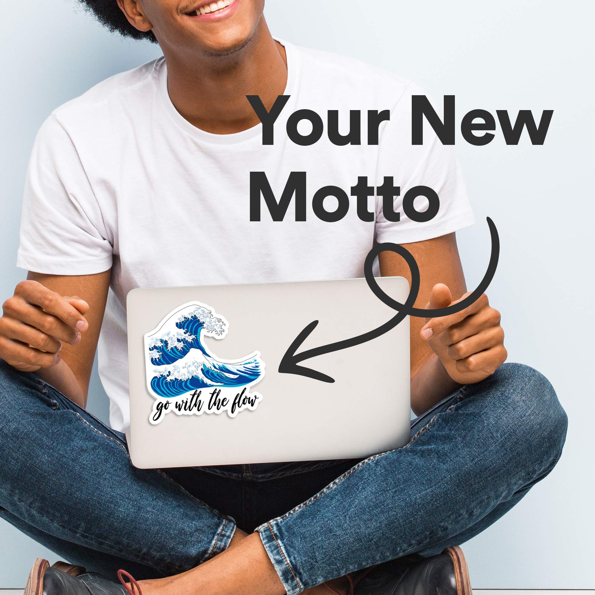 Amazon.co.jp: Stickeroonie Go with The Flow 日本神奈川波 ビニール