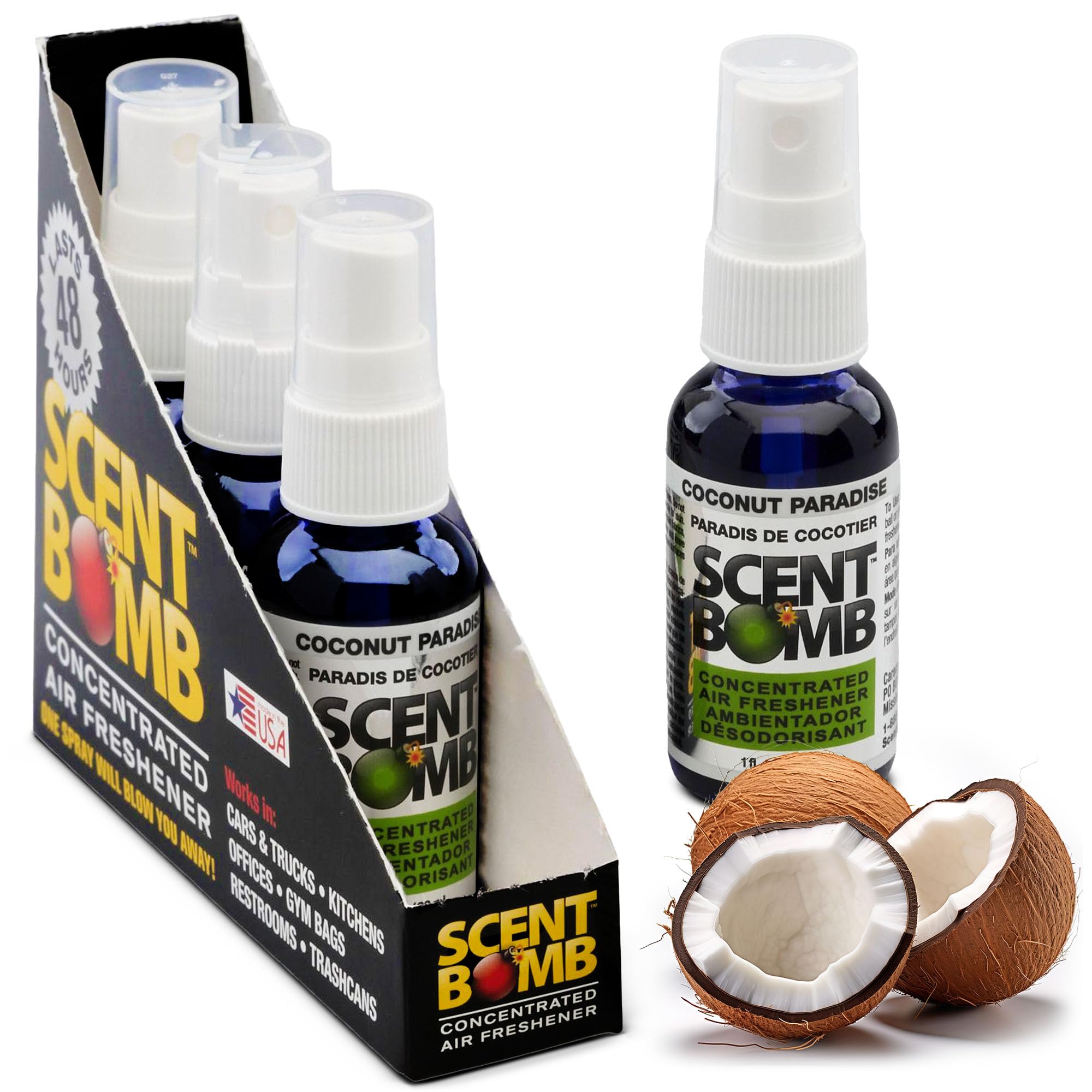 Scent Bomb Air Freshener Spray, Long-Lasting Odor Eliminator - Effective Deodorizer for Home & Car, Fresh Room Spray for Kitchen, Bathroom & Smell