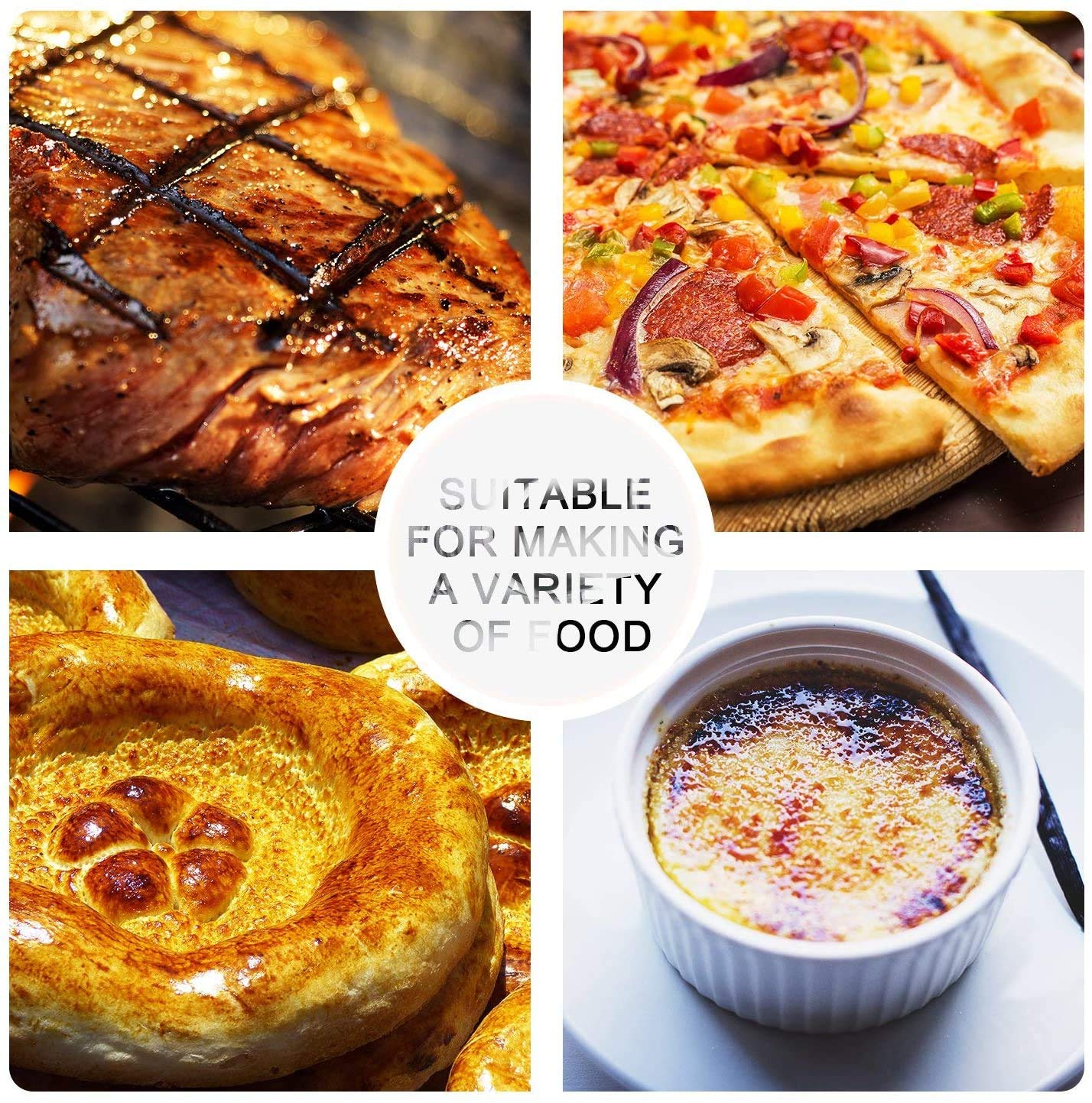 Ankway Flambierbrenner Bunsenbrenner Blowtorch mit Sicherheitsschloss, Einstellbarer und Nachfüllbarer Küchenbrenner für Hausgemachte Creme Brulee, Dessert, Camping, Grillen (Butane Not Included)