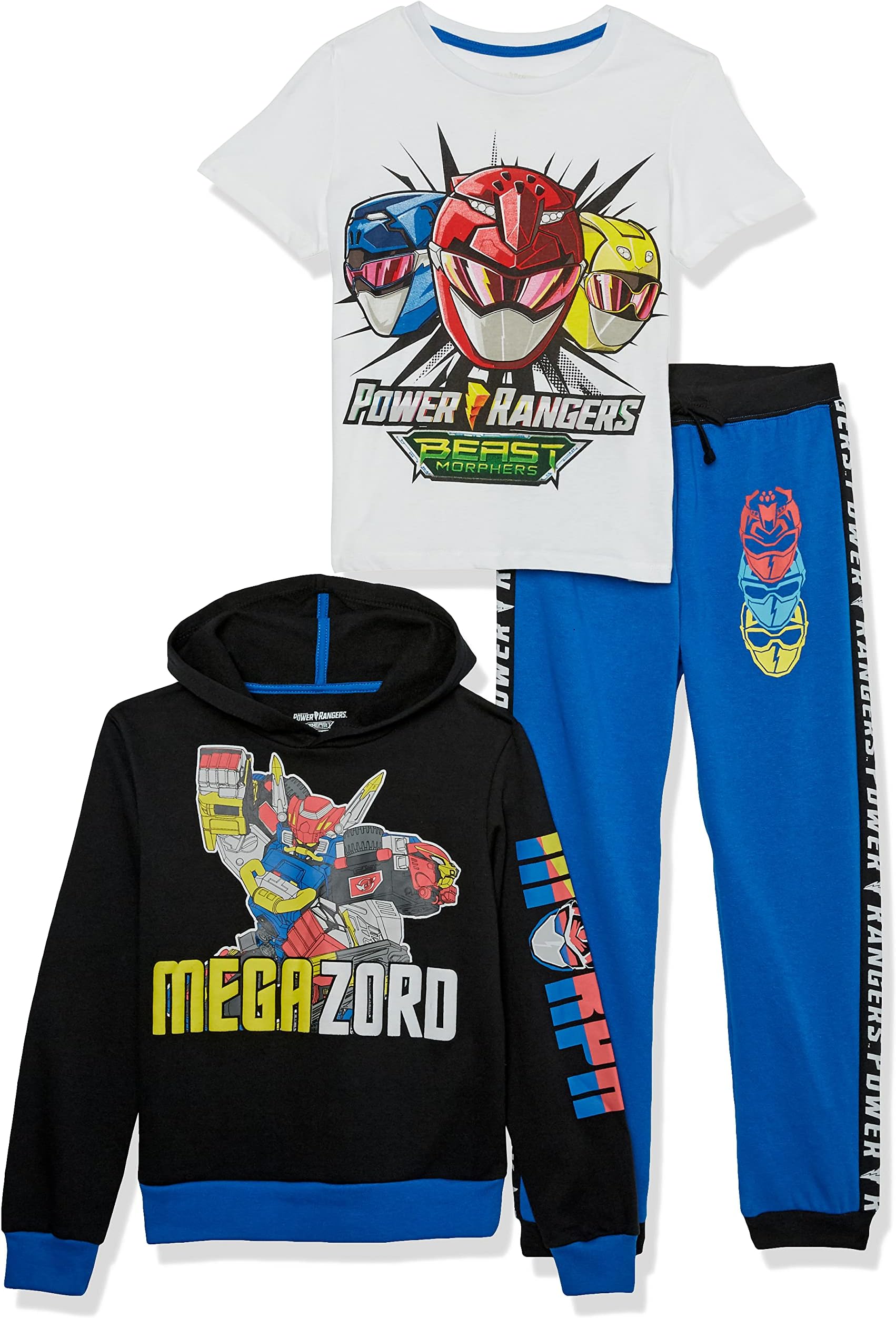 boys Power Rangers Graphic Hoodie, T-shirt, & Jogger Sweatpant, 3-piece Athleisure Outfit Bundle Set - Boys 4-20 T-Shirt