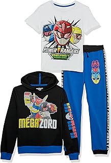 Graphic Hoodie, T-Shirt, & Jogger Sweatpant, 3-Piece Athleisure Outfit Bundle Set-Boys 4-20