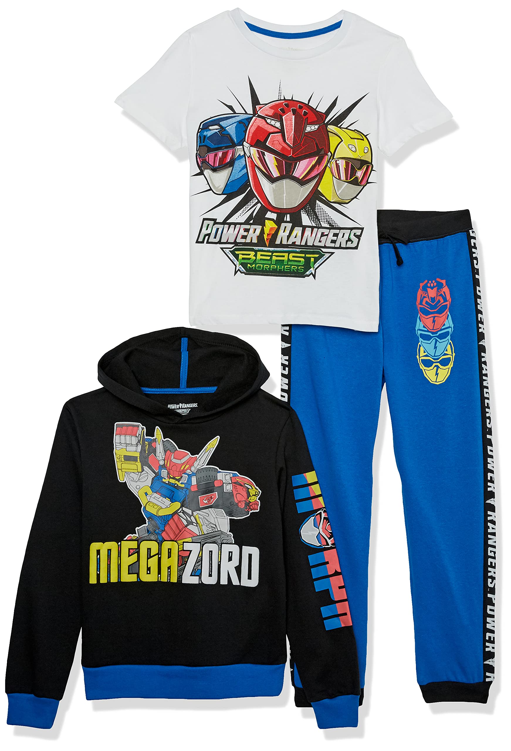 Power Rangers boys Power Rangers Graphic Hoodie, T-shirt, & Jogger Sweatpant, 3-piece Athleisure Outfit Bundle Set - Boys 4-20 T-Shirt