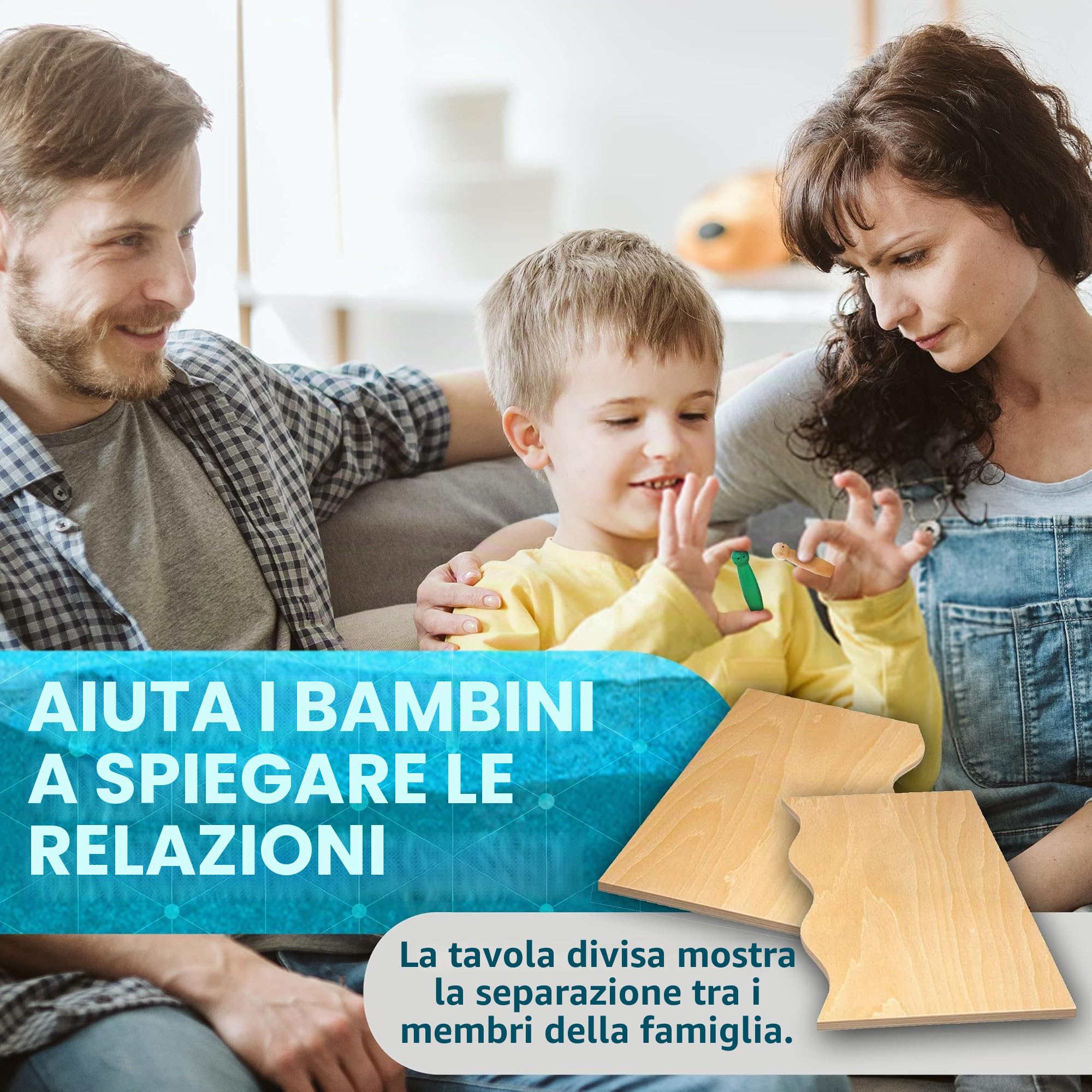 Giochi Bambini 3 Anni in su - Gioco da Tavolo Creativo ed Educativo per Bimbo e Bimba - Giocattoli in Legno Divertenti per Terapia Familiare