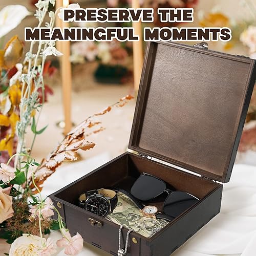 Miniatura 4 de Caja de recuerdos de madera personalizada, caja de almacenamiento decorativa con nombre personalizado para joyería fotográfica, caja de recuerdos
