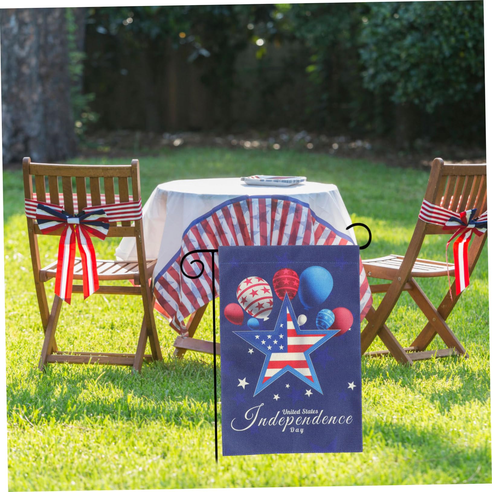 VICASKY 8 Teiliges Gartenflaggen aus Strapazierfähigem Doppelseitiges Amerikanisches Patriotic Sign Banner für und Terrasse Wetterfest und Saisonal Geeignet