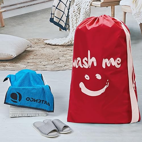 Miniatura 2 de HOMEST Paquete de 2 bolsas de lavandería XL Wash Me de viaje, organizador de ropa sucia, lo suficientemente grande como para contener 4 cargas de