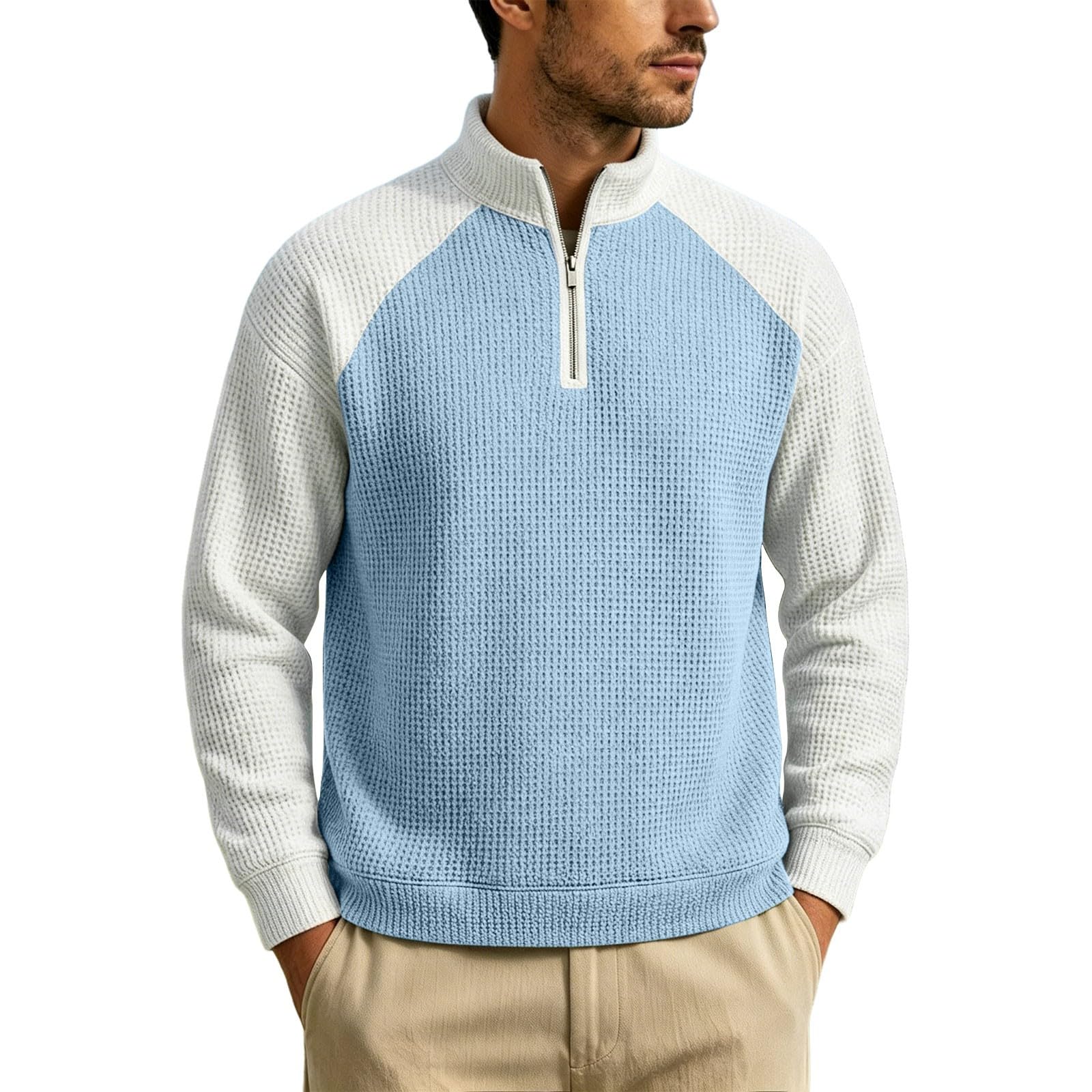 Felpa Uomo con Zip Slim Fit Morbido Felpe da Lavoro Tinta Unita Leggero | Stile Casual Versatile, Taglio Comodo e Girocollo Pulito, Facile da Abbinare con Jeans, Pantaloni o una Giacca Leggera
