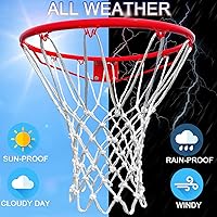 Vista 4 de Red de Baloncesto para Exteriores, (7.16 oz) 12 Bucles Red de Baloncesto Profesional de Servicio Pesado de Repuesto, Resistente a Todo Clima Anti
