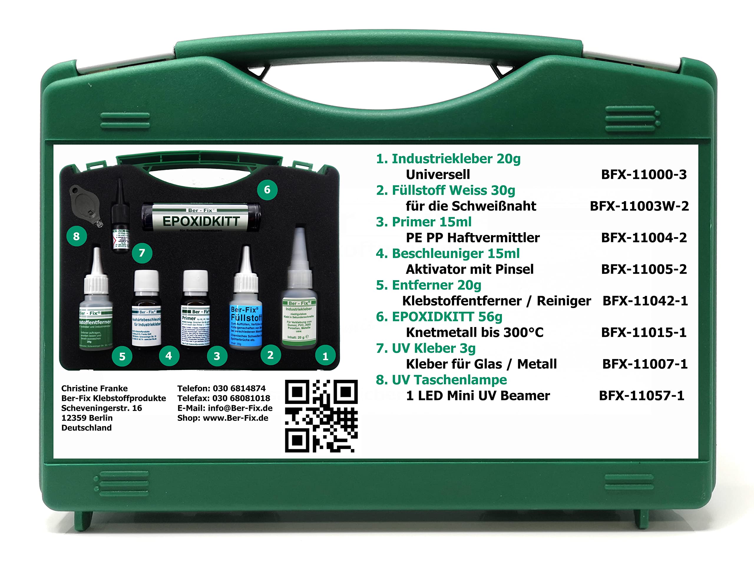 Colle textile Ber-Fix 150g avec mallette auto ancienne et bricolage