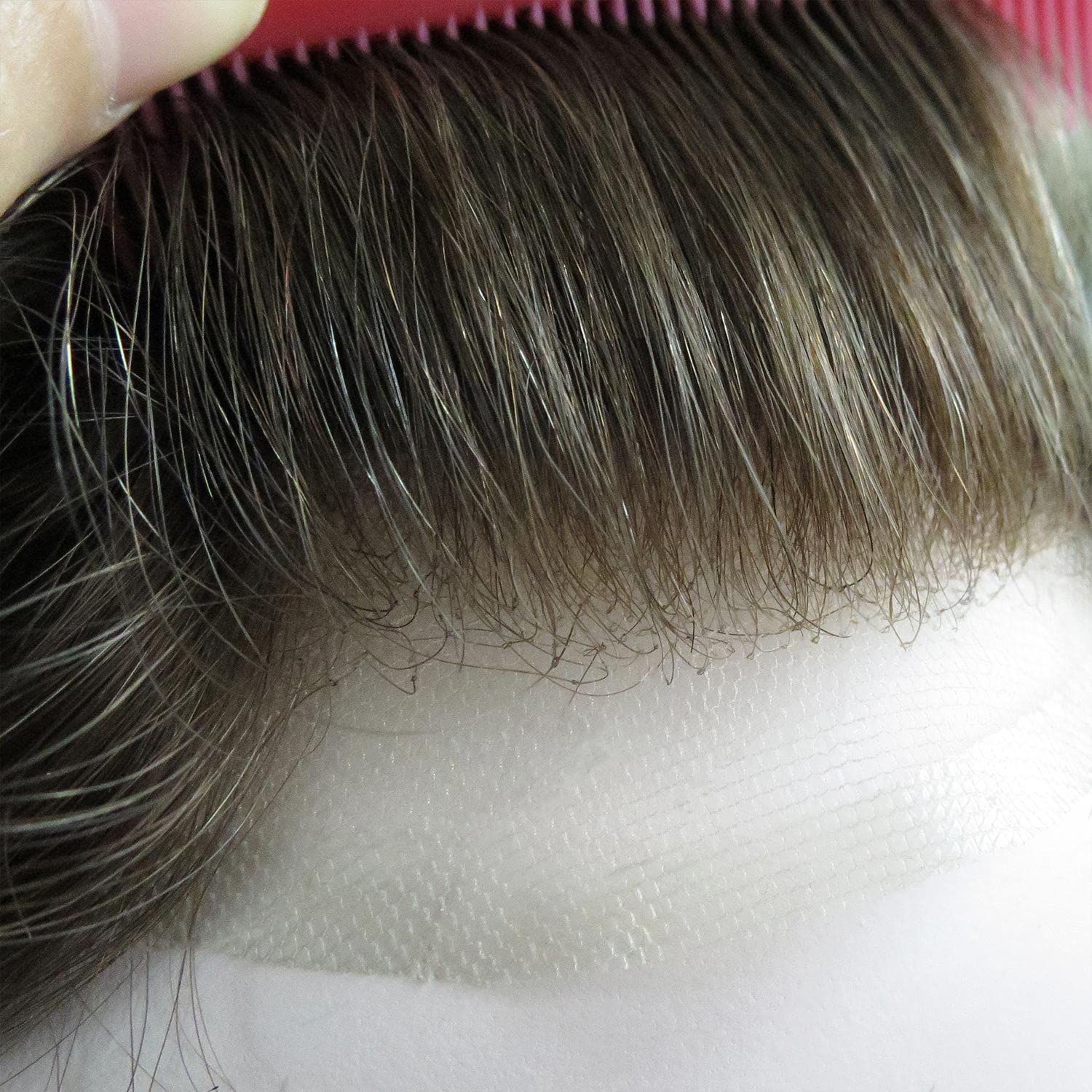 Mens Toupee, Human Hair Replacement Systems, Swiss Lace Real Wigs for Men Brown Hair Pieces #7