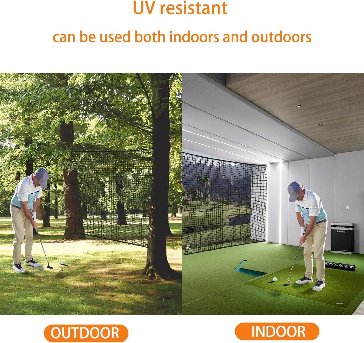 Filet Pare-Ballon d'Entraînement Golf XxXm en Polyester Noir Résistant - Installation Rapide, Réutilisable pour Pratique Extérieur/Intérieur