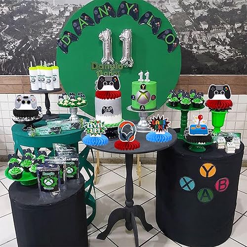 Miniatura 4 de 6 piezas de centros de mesa de panal de abeja de videojuegos Game On Controllers GamePad adornos de mesa centros de mesa decoración para baby shower