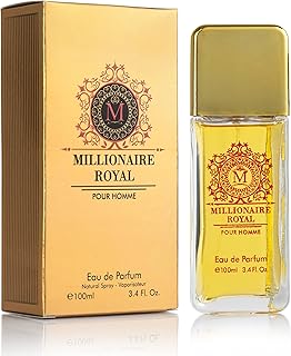 Millionaire Royal for Men - Oriental Fresh Woody Fragrance - Top Notes of Mandarin, Bergamot & Cardamom - Natural, Mild, Free of Parebens, Vegan & Cruelty-Free - Elegant 100ml Bottle, Parfume for Men