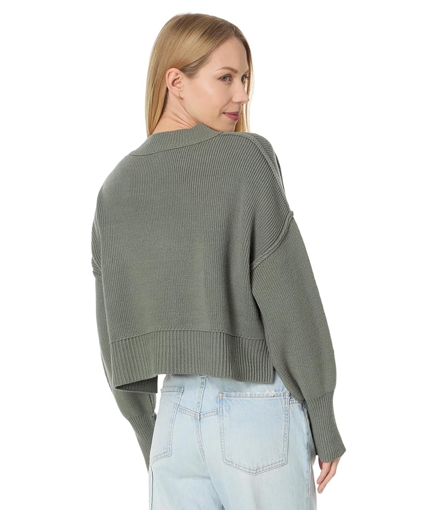 Free People Easy Street Crop Pullover Dried Basil XL