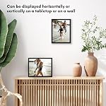 Americanflat 7x9 Picture Frame with Shatter-Resistant Glass - Streamline Collection - Thin Border Photo Frame for Tabletop and Wall Display - Hanging Hardware and Easel Stand Included - Black