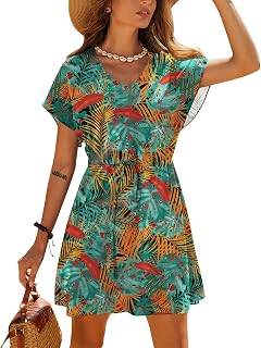 Ekouaer Swimsuit Cover Ups Women Lace Crochet V-Neck Summer Beach Coverups Dress for Swimwear Bathing Suit Price In India