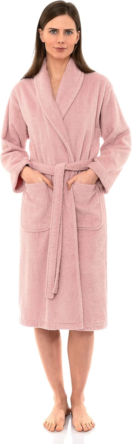 TowelSelections Womens Robe 100% Cotton Terry Cloth Towel Bathrobe Luxuriously Soft Shawl Collar Bath Robe for Women