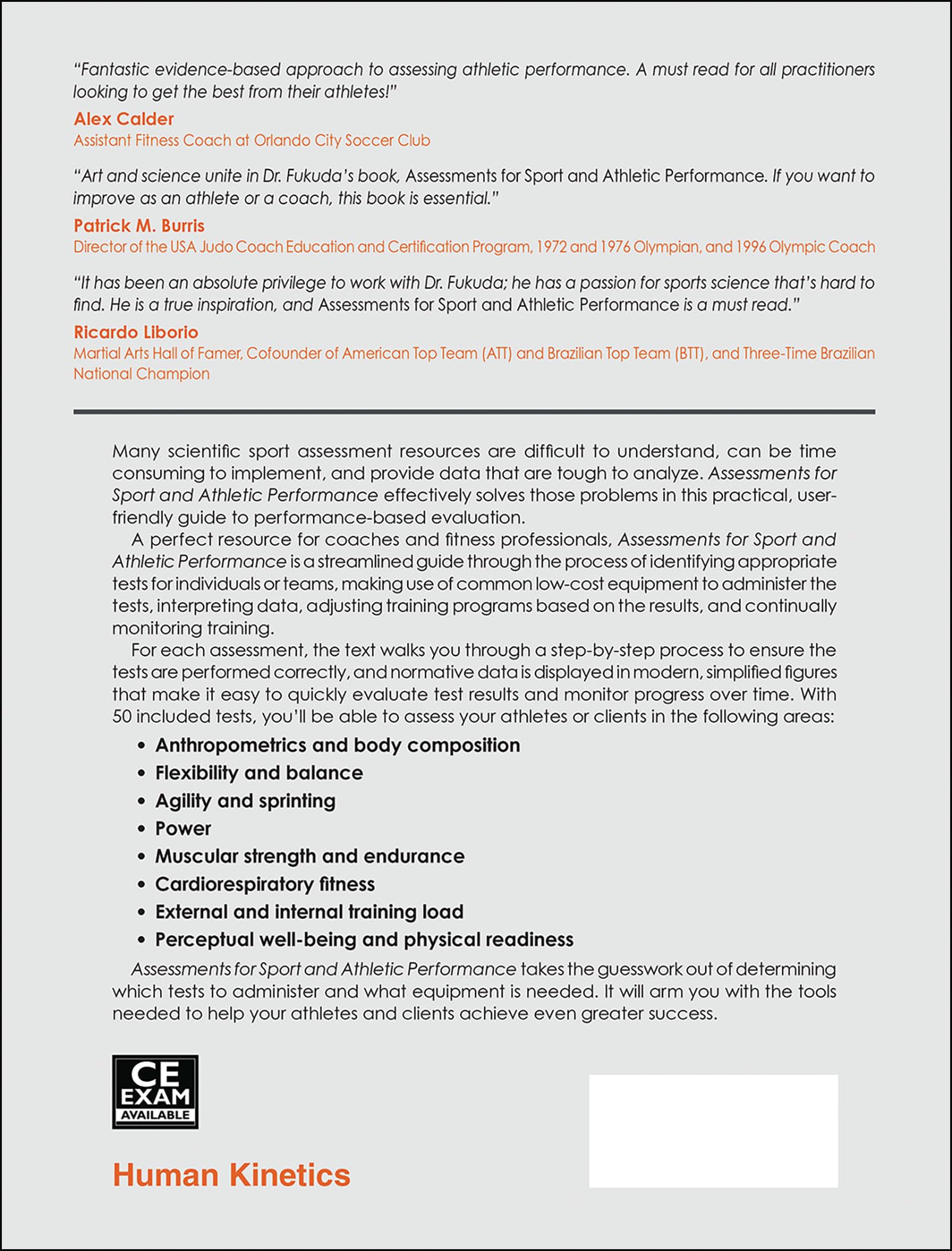 Assessments for Sport and Athletic Performance