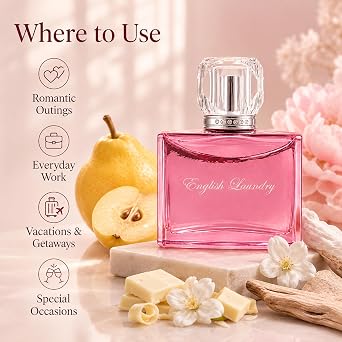 English Laundry Signature Eau de Parfum for Her | Floral Gourmand Scent | Cologne w/Quince & White Chocolate Top Notes, Jasmine & Orris Root Heart, and Sensual Woods Base | (UNBOXED) 3.4 fl. oz.