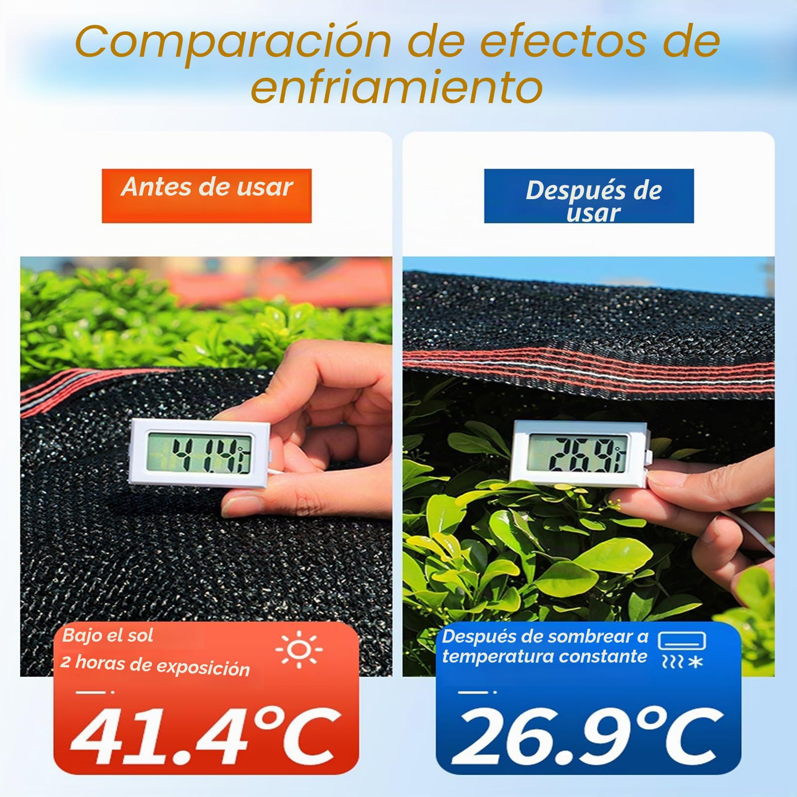 Malla de Sombra 2mx2m– Beige – 85% Protección UV–Red de Protección Solar con Ojales para Balcón, Jardín, Terraza e Invernadero – Toldo Vela de Sombra Exterior