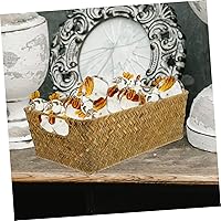 Vista 9 de COHEALI Cesta de escritorio de gran capacidad tejida a mano cestas de almacenamiento decorativas de paja