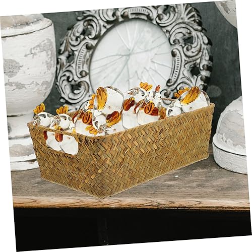 Miniatura 9 de COHEALI Cesta de escritorio de gran capacidad tejida a mano cestas de almacenamiento decorativas de paja