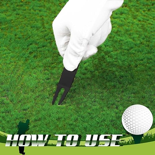 Miniatura 5 de Herramienta de reparación de Divot de golf portátil para doblar metal, tenedor Divot verde, herramientas de metal para golf, accesorios verdes para