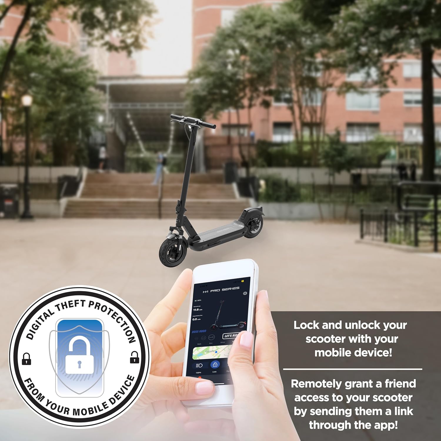 H1 PRO Series Boss R800 Electric Scooter app functionality
