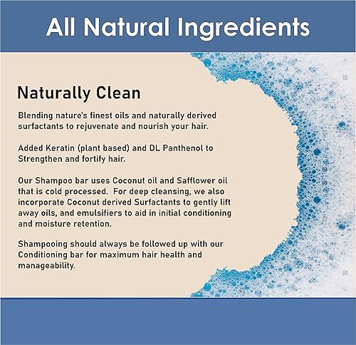 Miniatura 5 de Barra de champú sólida para fortalecer el cabello, queratina y vitamina B5, ingredientes naturales seguros para el color, limpieza profunda y