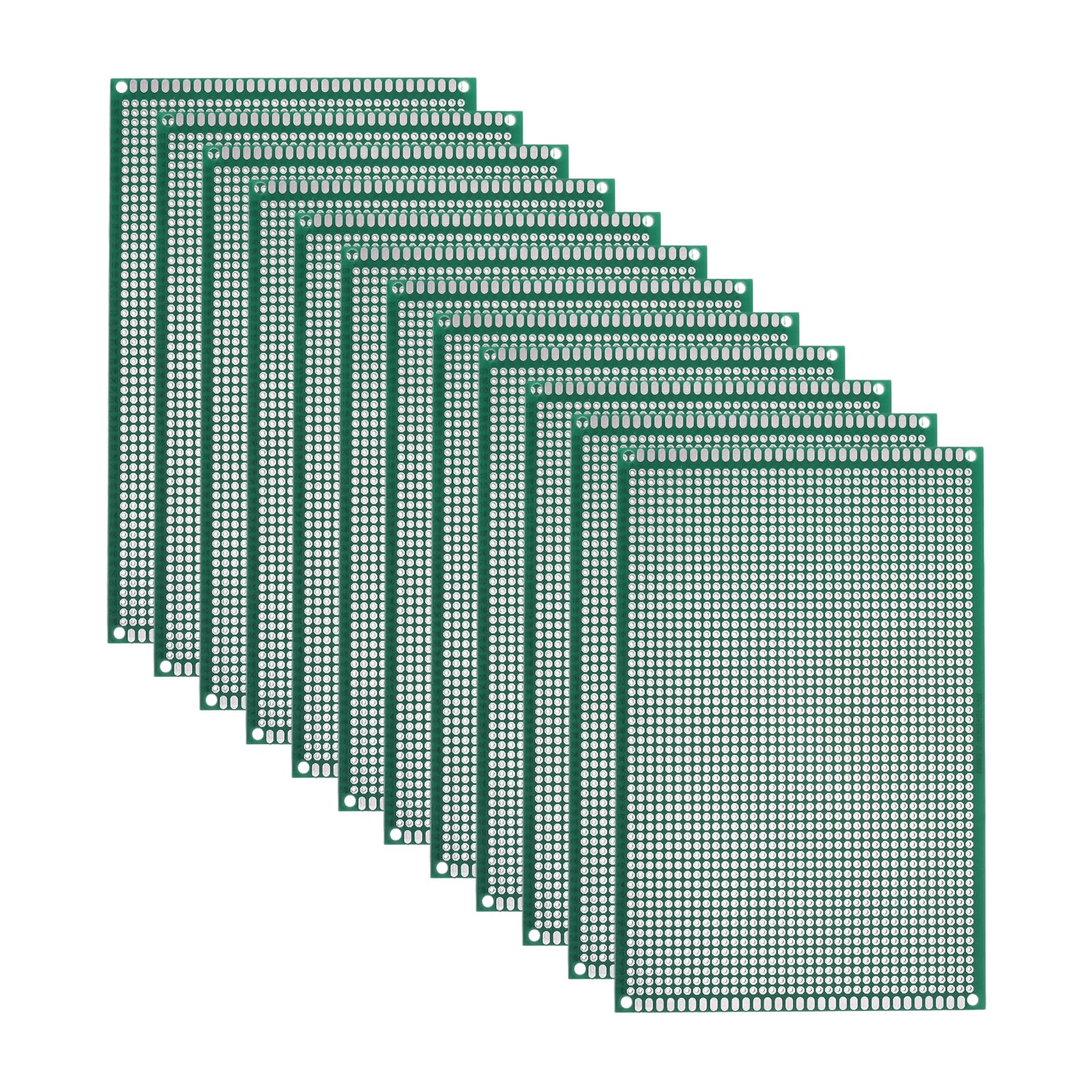 sourcing map 12 placas PCB de una sola cara, placa de prototipado de circuito impreso de fibra de vidrio FR-4, kit de prototipo universal para bricolaje, soldadura, electrónica, verde 3.93 x 5.9