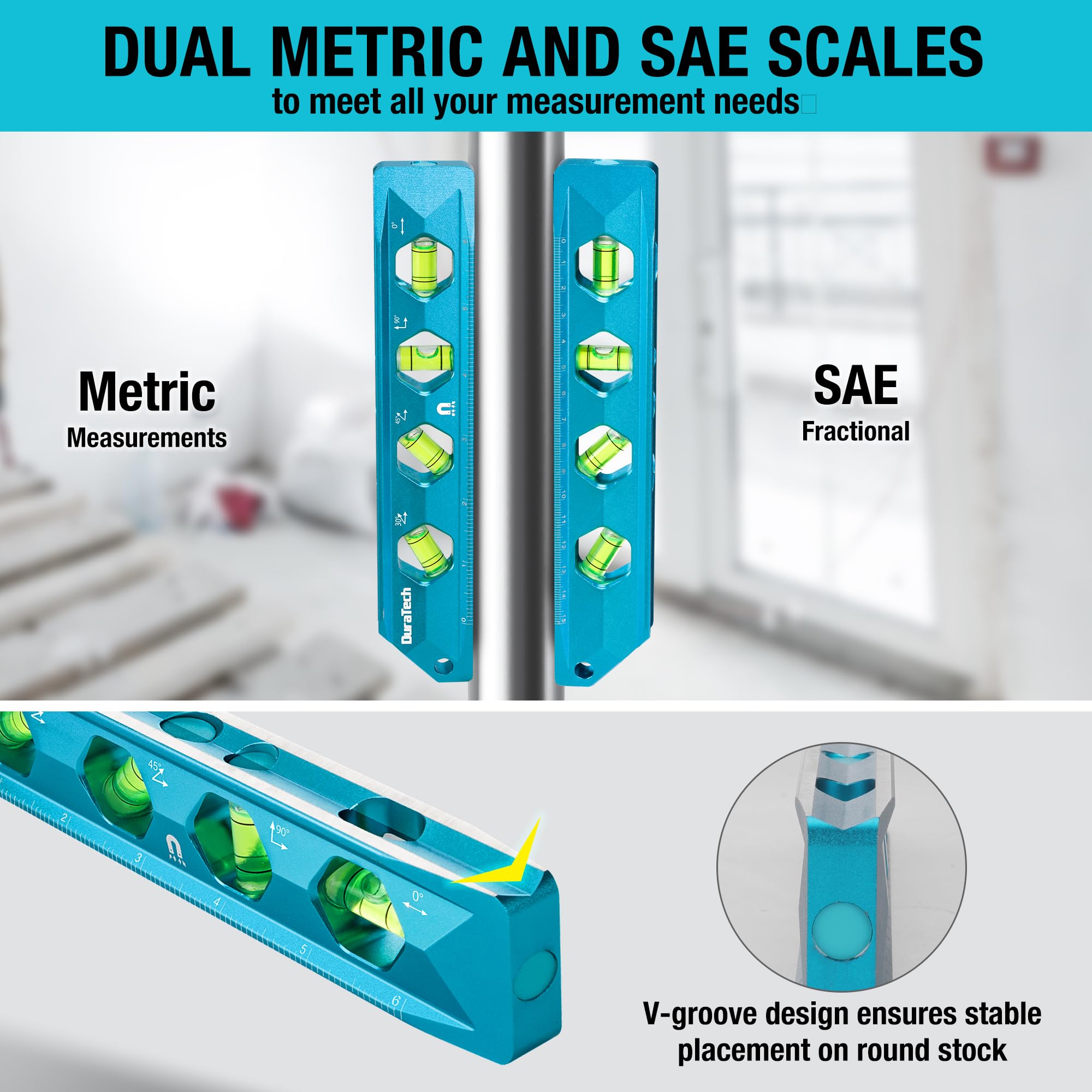 DURATECH 8-Inch Level - Magnetic & Easy to Read -6