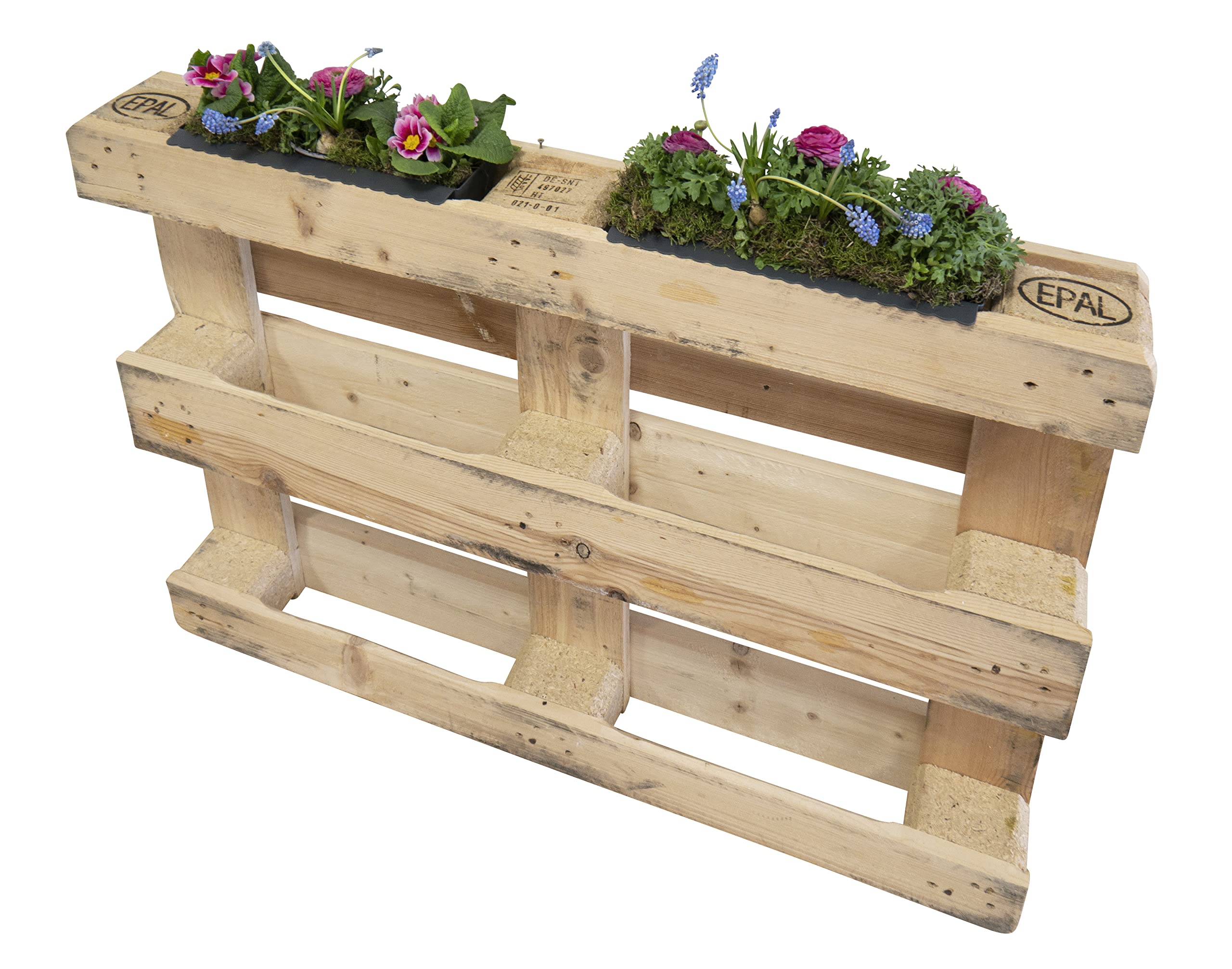 CB Home & Style Blumenkasten Kunststoff Pflanzkasten Set Einsatz für Europaletten Balkonkasten Palette Topf (12)