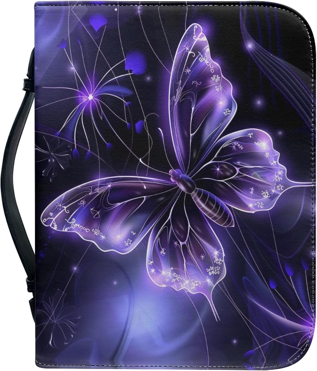 Purple Butterfly Bible Case, Bible Cover Case for Women, PU Leather Large Bible Cover, Gift for Epiphany, Large Bible Covers for Women, Gift for Christian