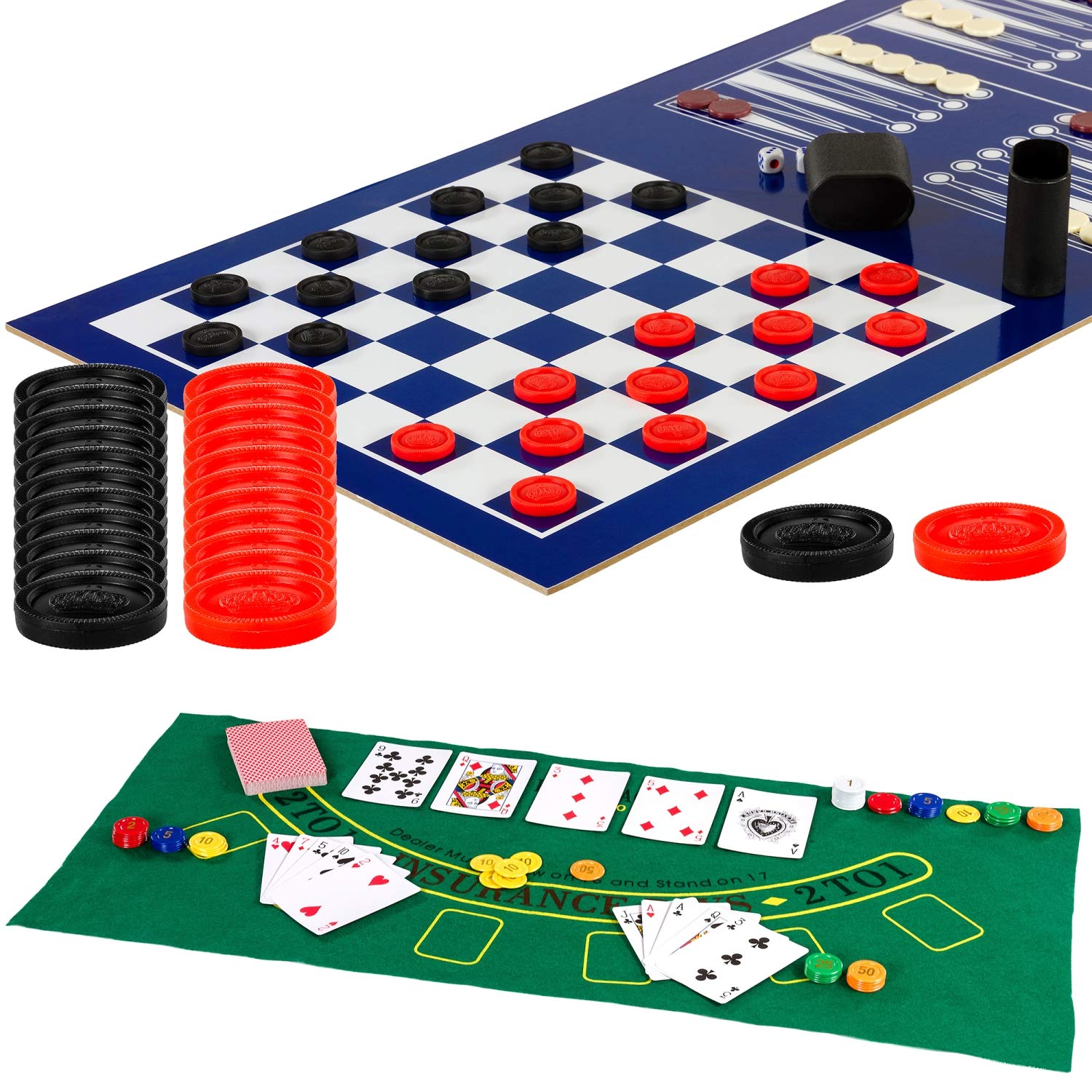 GAMES PLANET Multigame Spieletisch Mega 15 in 1, inkl. komplettem Zubehör, Spieltisch mit Kickertisch, Billardtisch, Tischtennis, Speed Hockey, 3 Dekorvarianten