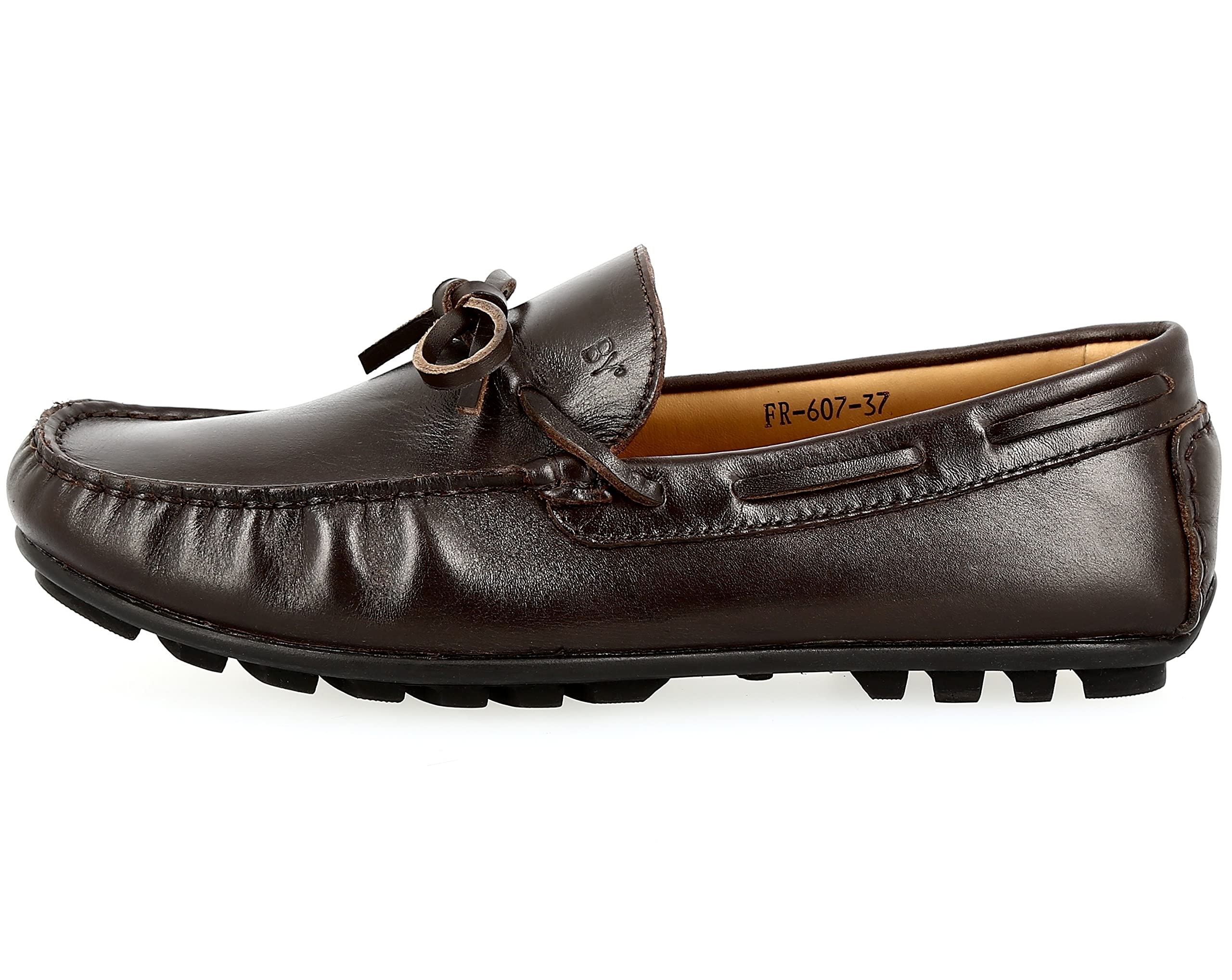 Mocassin garçon en Cuir Véritable Marron 607