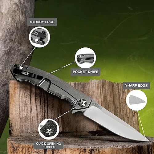 Miniatura 2 de Worldwide Nutrition Paquete Zero Tolerance 0452CF Cuchillo de Bolsillo - Hoja de Acero S35VN de 4.1" - Mango de Fibra de Carbono y Titanio -