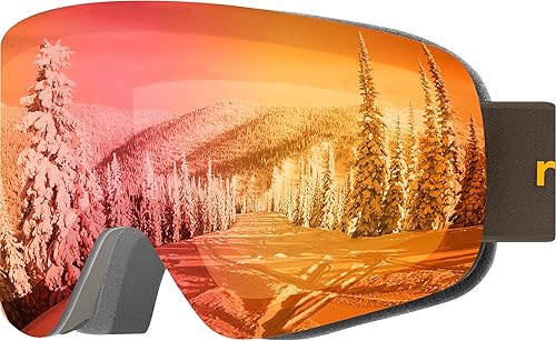 Miniatura 4 de Retrospec Flume - Lentes de esquí y snowboard para hombres y mujeres, cilíndricas, diseño OTG de bajo perfil (sobre las gafas) y 100% protección UV