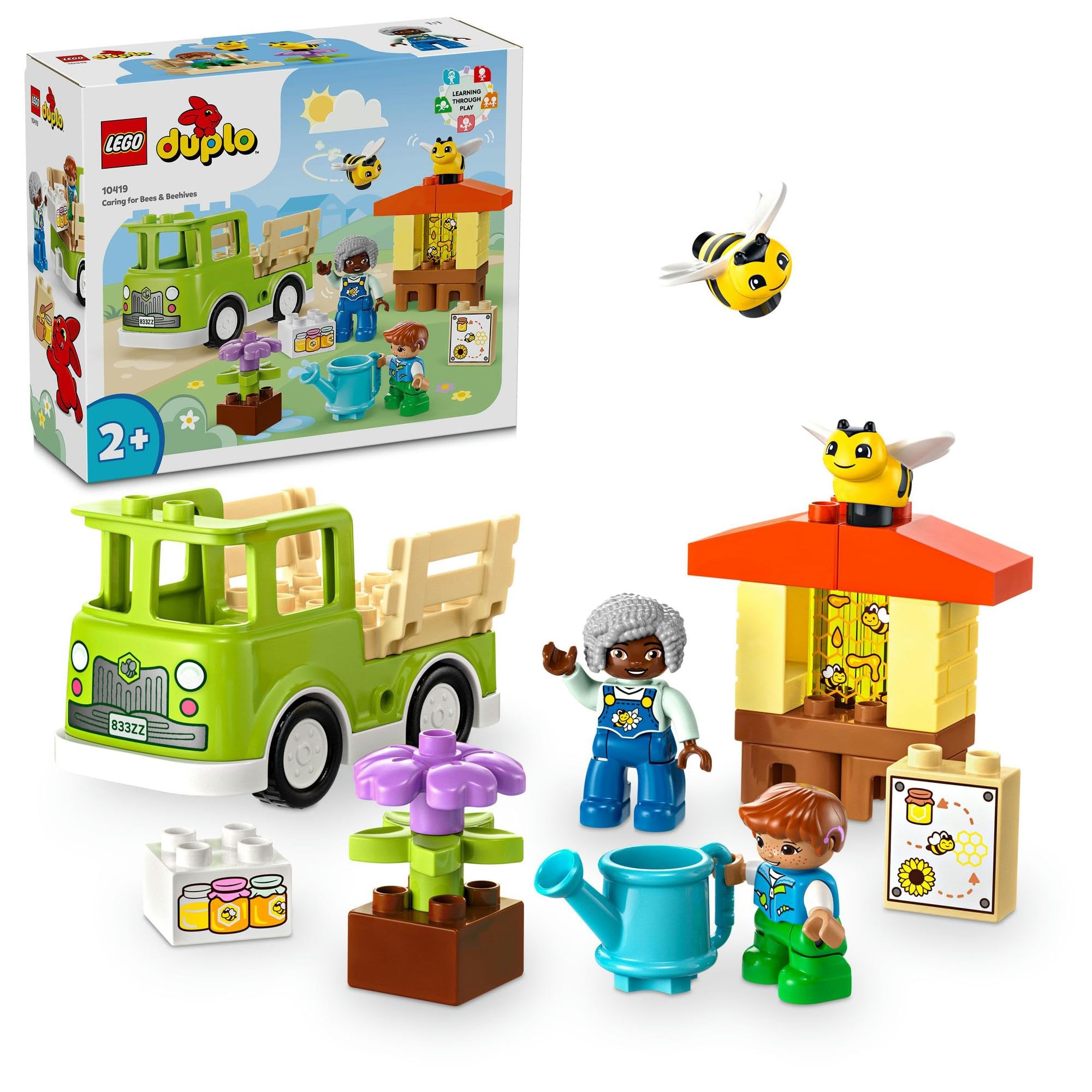 LEGO 10419 DUPLO Town Honey Gathering Toy Set, Present, Blocks, Toddlers, Babies, Boys and Girls, Kids, Ages 2, 3, 4, 5, Pretend Play, Animals
