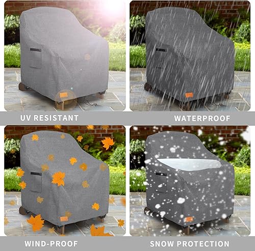 Miniatura 7 de UNARK Fundas para sillas Adirondack para exteriores, paquete de 2 (28 pulgadas de ancho x 33 pulgadas de profundidad x 39 pulgadas de alto),