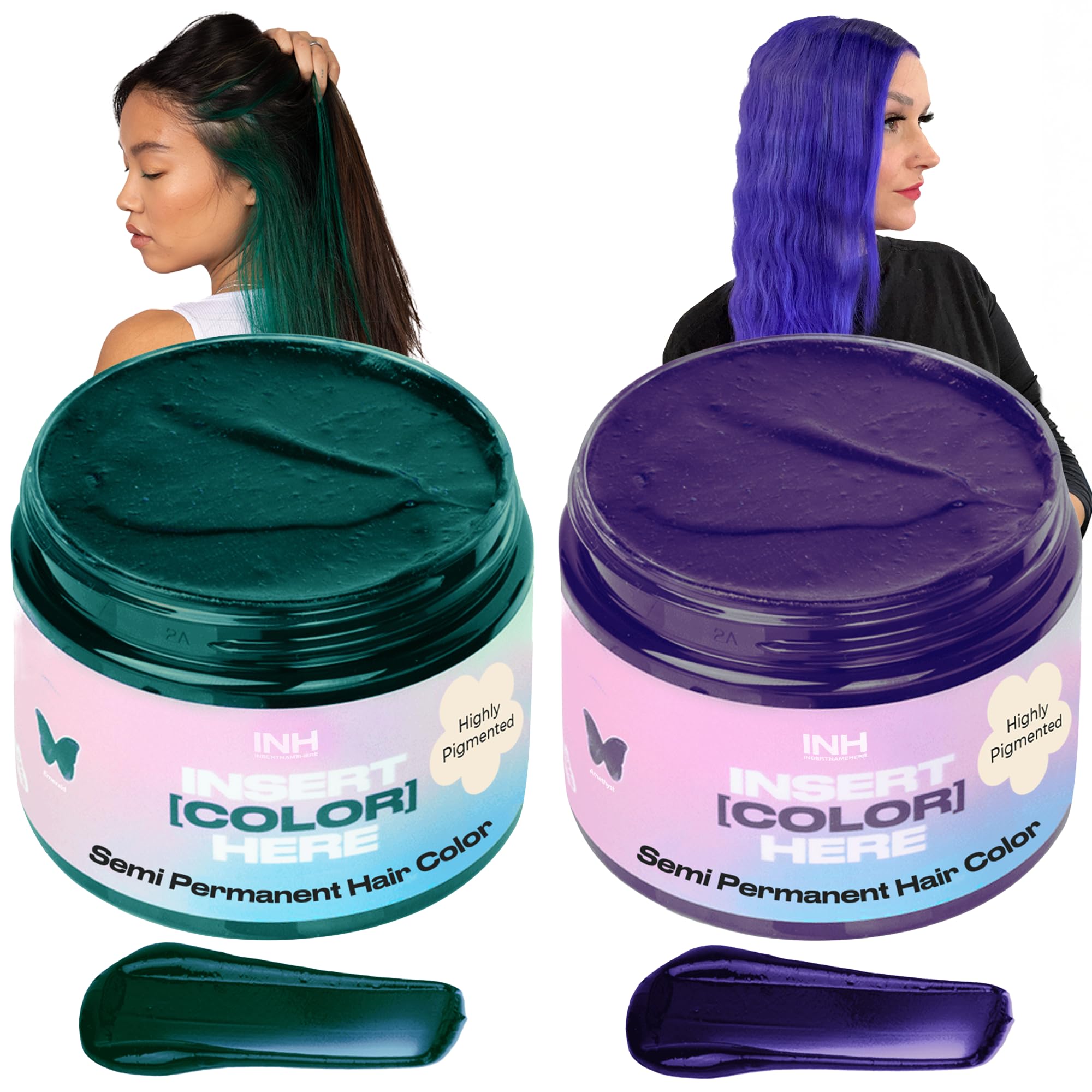 Amazon.com : INH Hair Dye Set - Emerald Green & Amethyst Dark