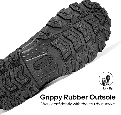 Miniatura 4 de NORTIV 8 Botas de invierno para hombre, aisladas, impermeables, botas de senderismo para nieve