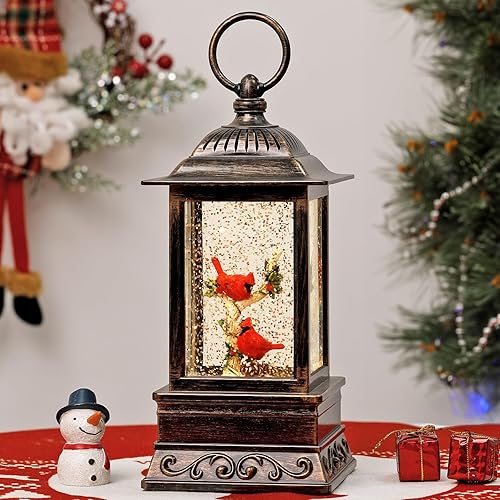 Miniatura 14 de Decoraciones de globos de nieve de Halloween, linterna negra con purpurina de gato con temporizador de 6 horas, decoración iluminada alimentada por