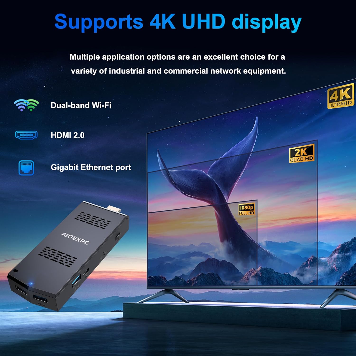 S7 Mini PC Stick Windows 11 Pro Celeron J4105 8GB 128GB Mini Computer Stick, pocket pc, Support Auto Power on, Wi-Fi5 Gigabit Ethernet, BT4.2 on Industrial IoT, Digital Signage, Business, Home