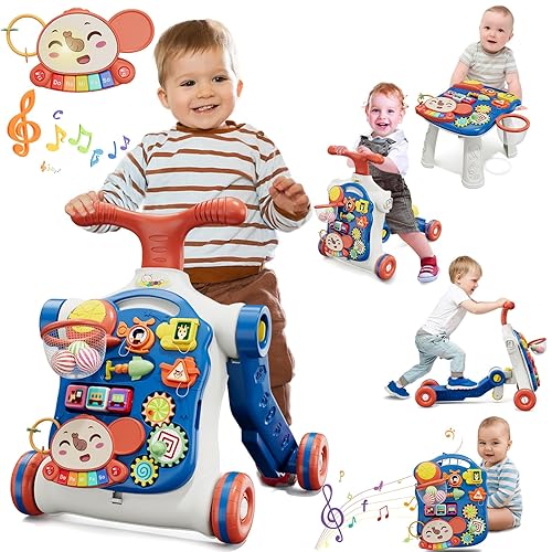 QDRAGON 5 in 1 Push Walkers for Baby Boys, Toddler
