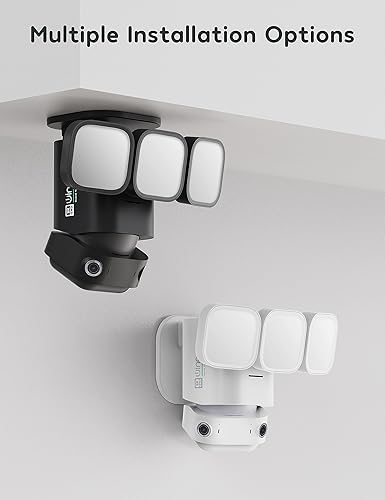 Miniatura 9 de winees Cámara de reflector, cámara de seguridad para exteriores con cable 2K HD de doble objetivo, detección de movimiento panorámica de 180 grados,