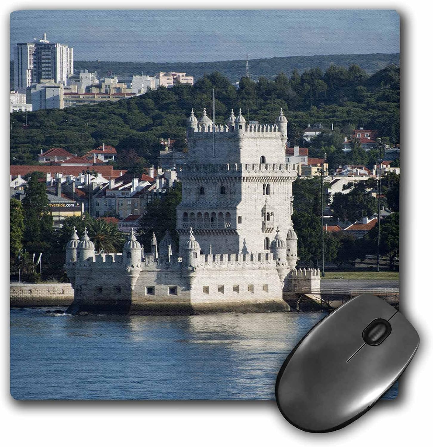 3dRose Desk Organization Mouse Pad, Tower, Santa Maria de Belem, Lisbon Portugal - EU23 JSE0003 - Jan and Stoney Edwards, 8" x 8" (mp_138456_1)