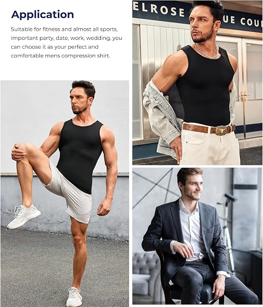 Nebility Pacco da 2 Maglietta Compressione Uomo Shapewear Canotta Contenitiva Snellente Body Shaper Dimagrante Fascia Pancia Sportivo Fitness Canottiera - 2