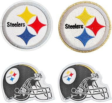 4PCS Rugby Fans Favorite Team Logo and Helmet Logo Iron On Patches Embroidery Applique for Clothes, Dress, Hat, Jeans, DIY Accessories